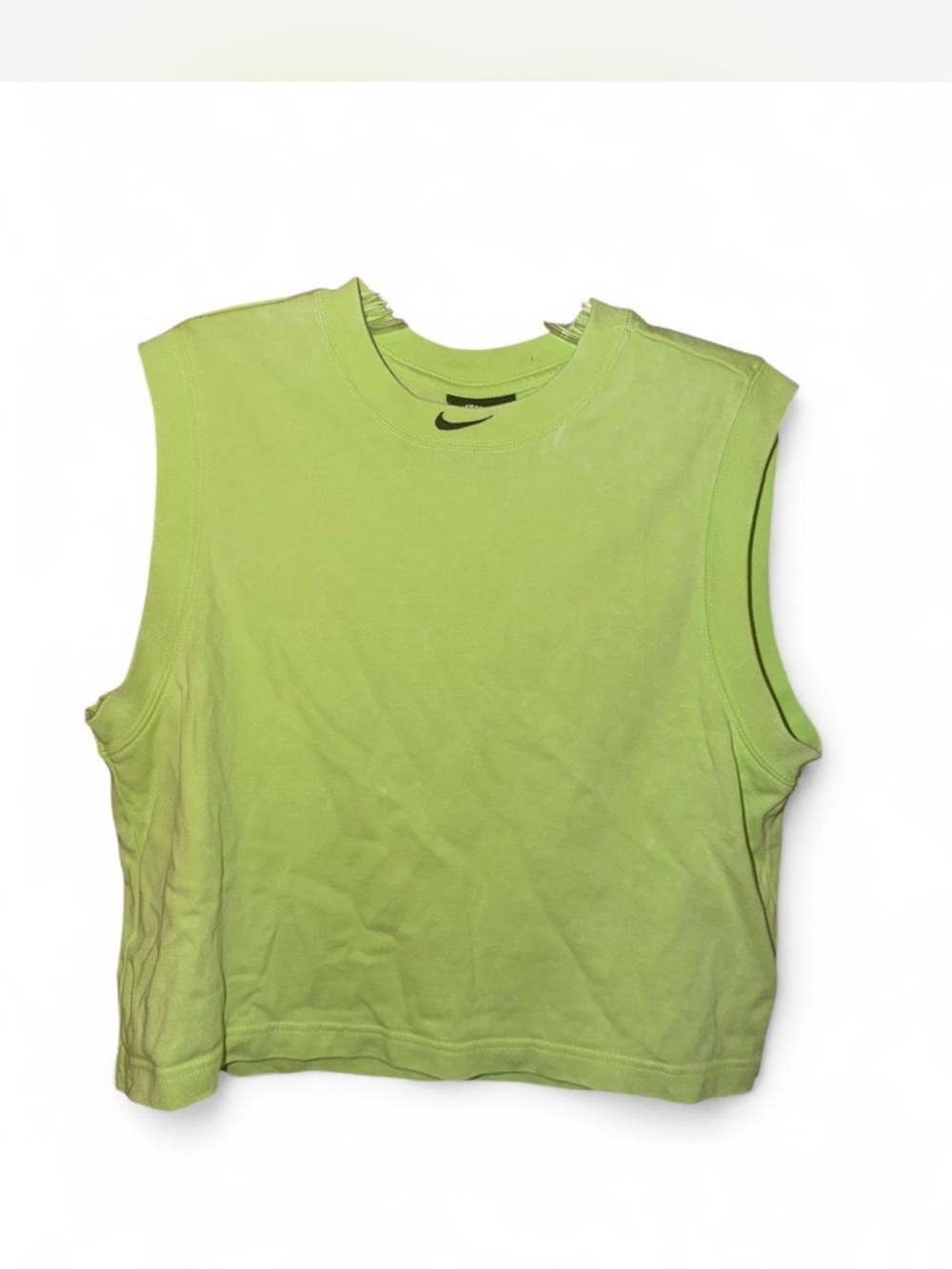 Nike Women's Lime Green Sleeveless Crop Tank